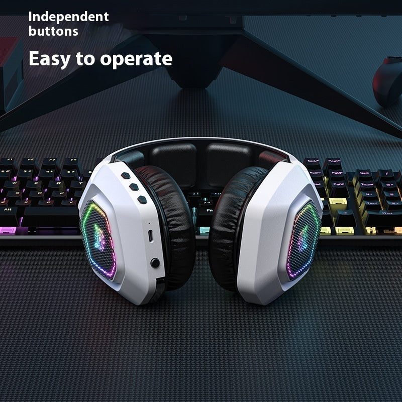 Trådlös gaming headset wearing bluetooth 24g headset rgb luminous headphones