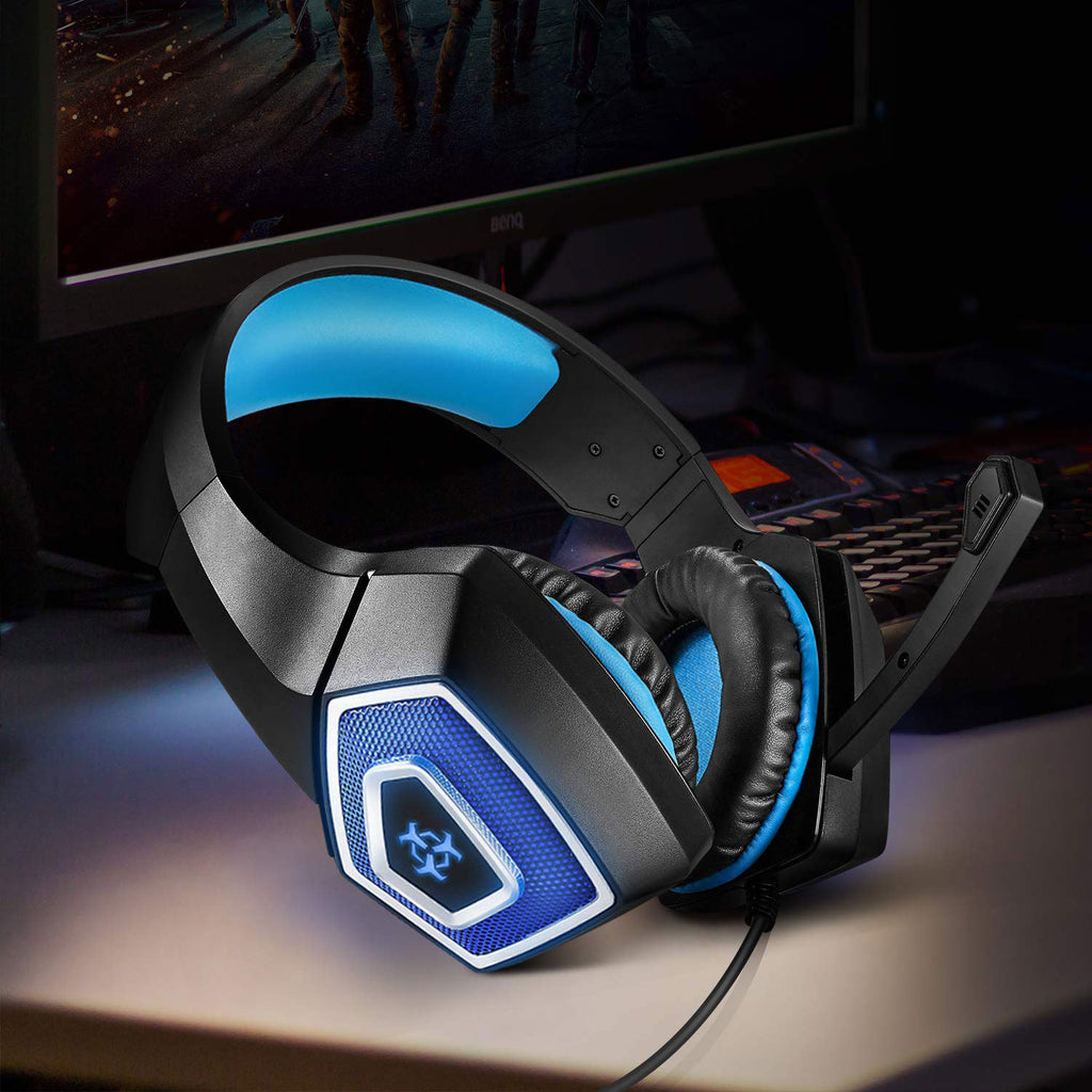 Gaming headset rgb lighted trådbunden headset