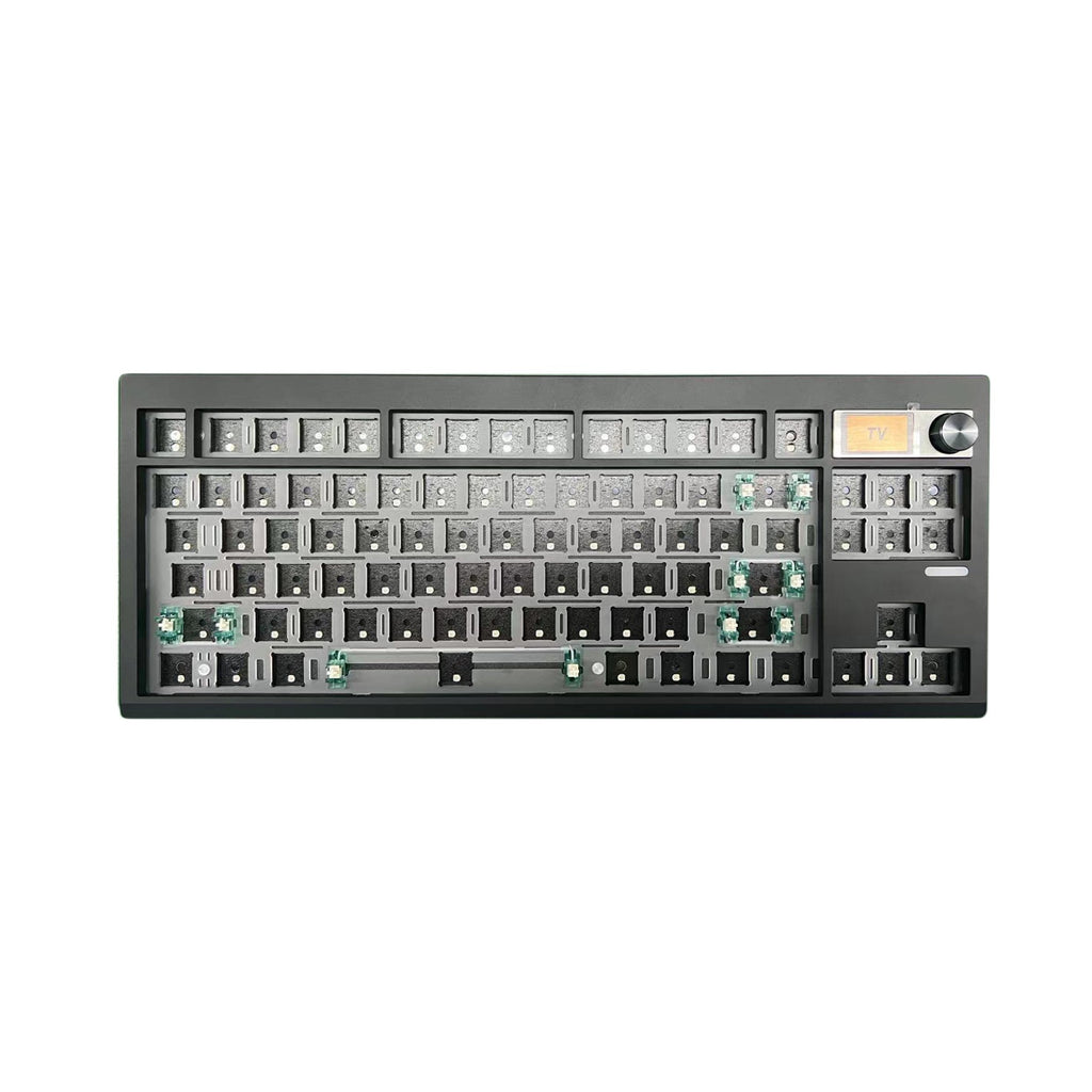 Diy mechanical keyboard kit with knob supports hot swap rgb backlight