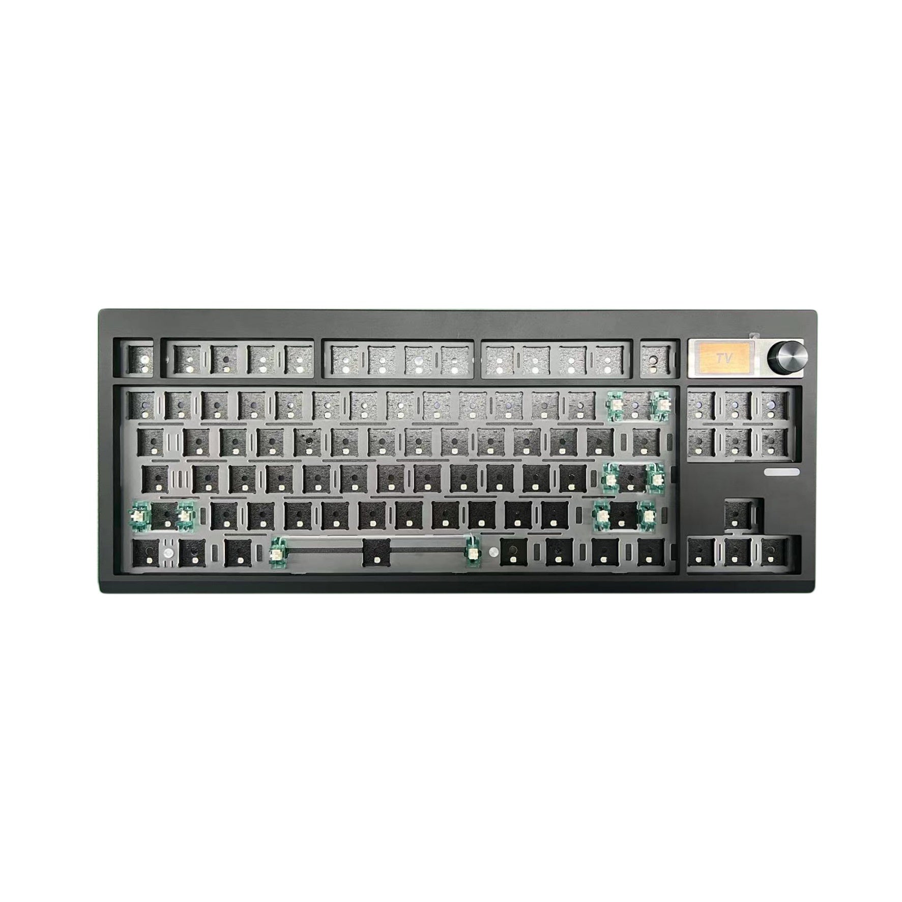 Diy mechanical keyboard kit with knob supports hot swap rgb backlight