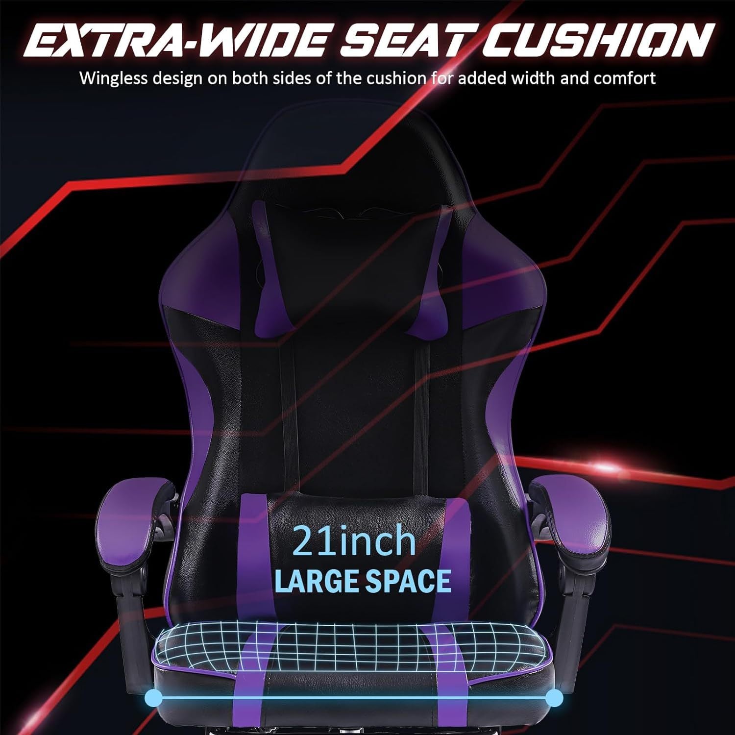 Ergonomic gaming chair för adults adjustable lumbar backrest office chair