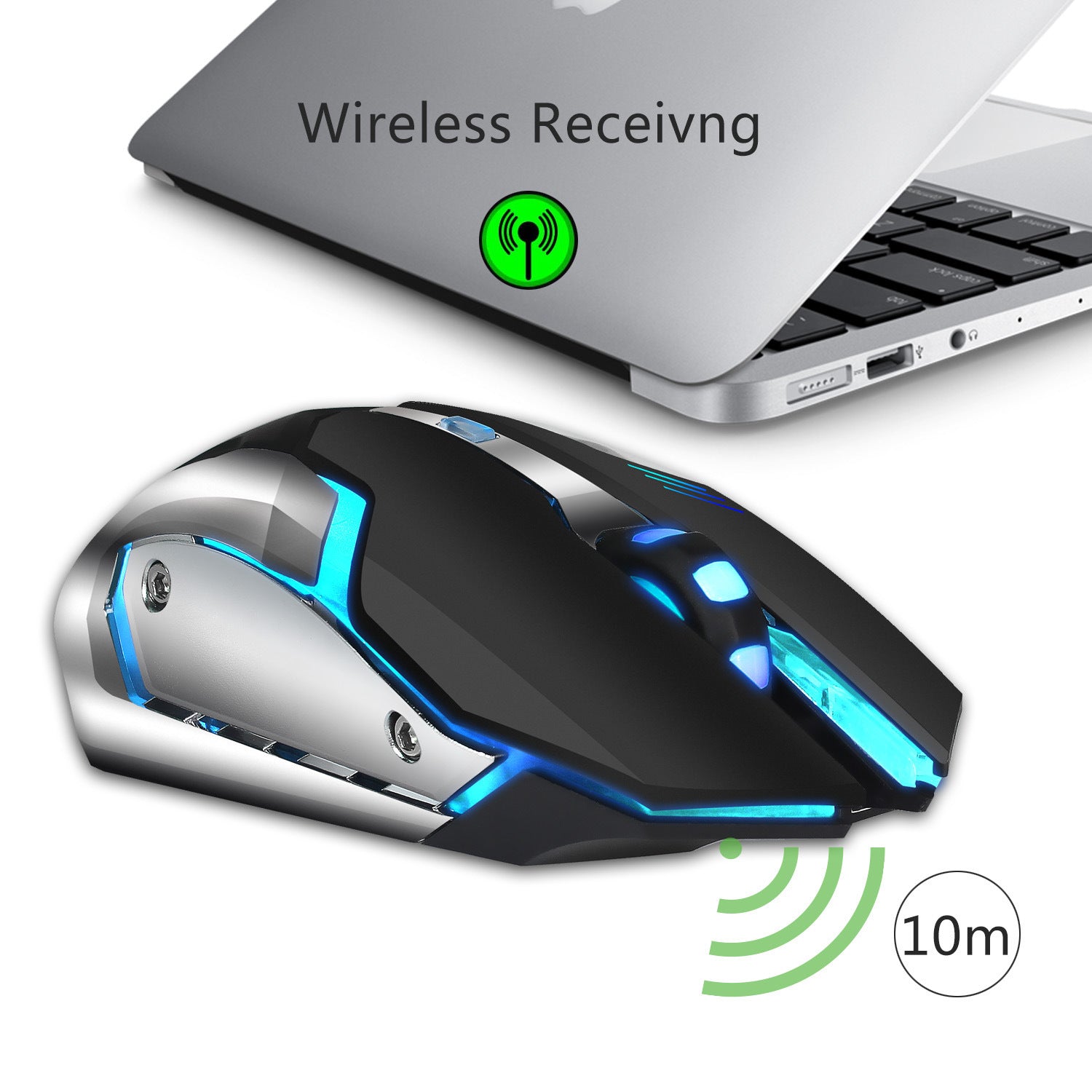 Trådlös gaming mouse 10 meters transmission distance