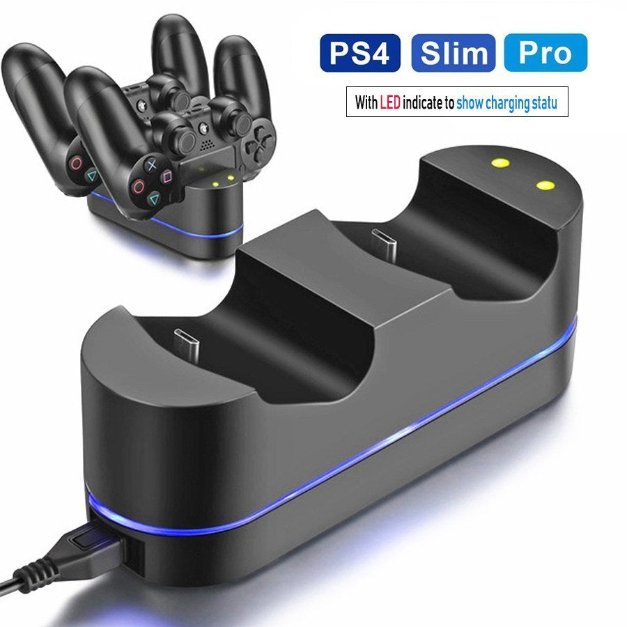 Playstation 4 Charger kit Dual Usb laddning docka Station ställ för PS4 handkontroll