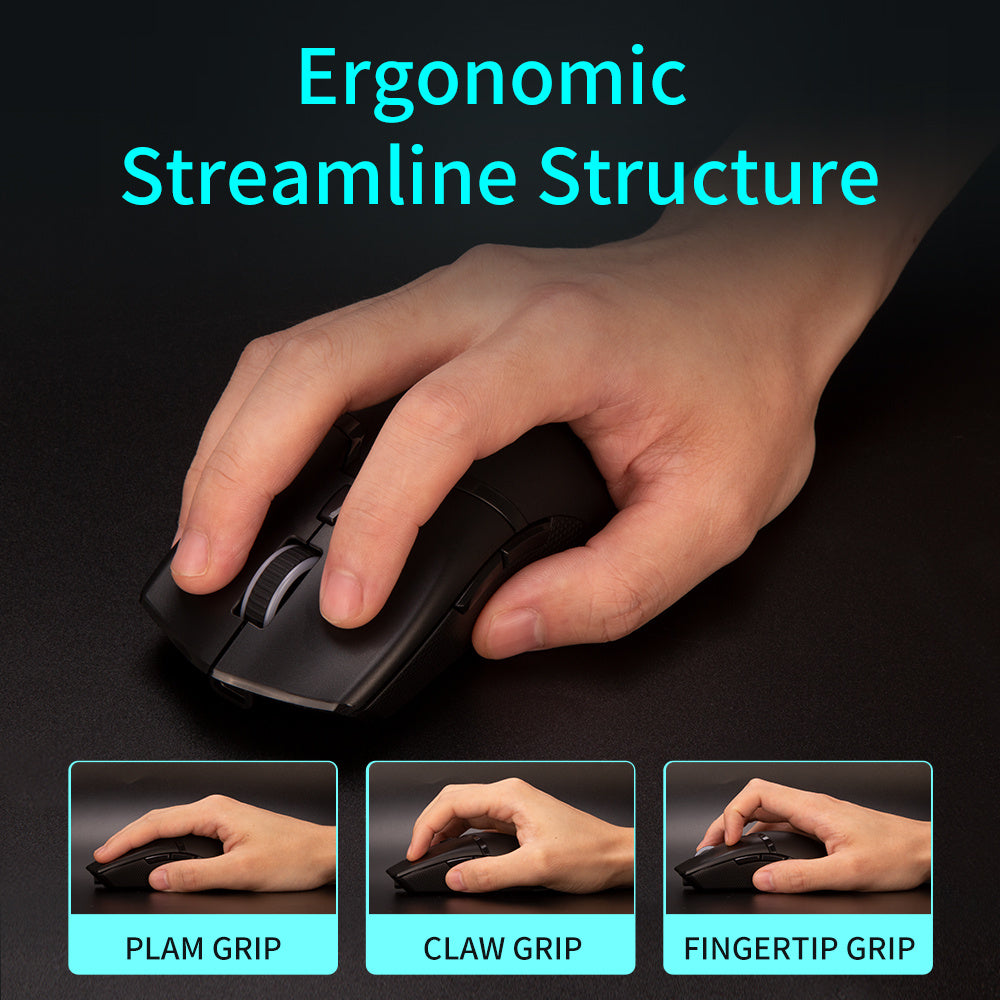 Trådlös photoelectric rechargeable dual mode gaming mouse