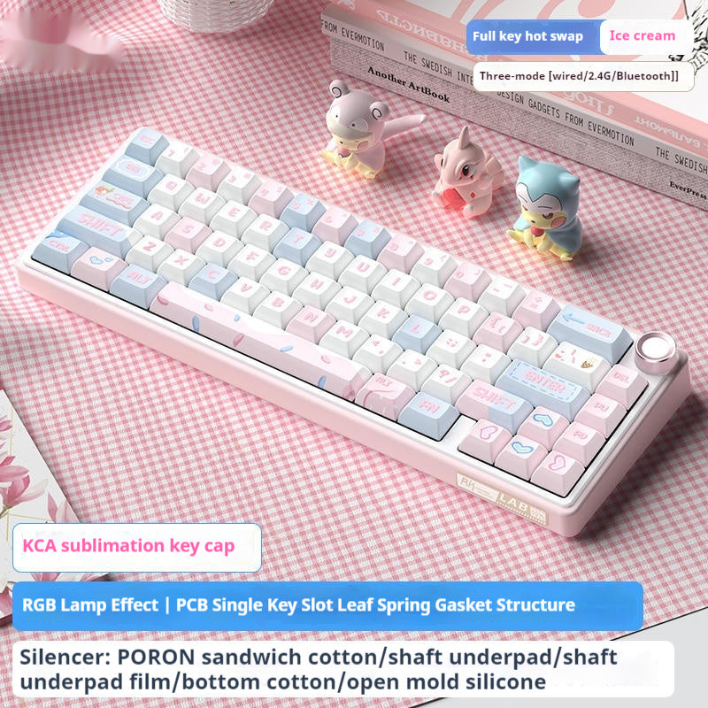Mechanical keyboard rgb portable trådlös bluetooth