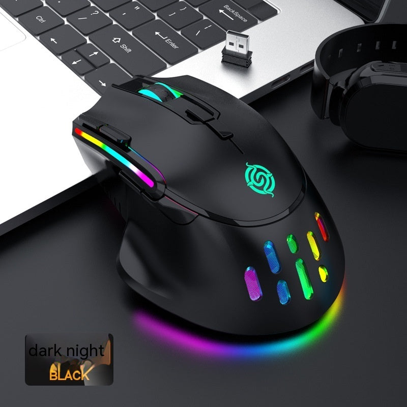 Rechargeable trådlös gaming mouse e sports rgb colorful