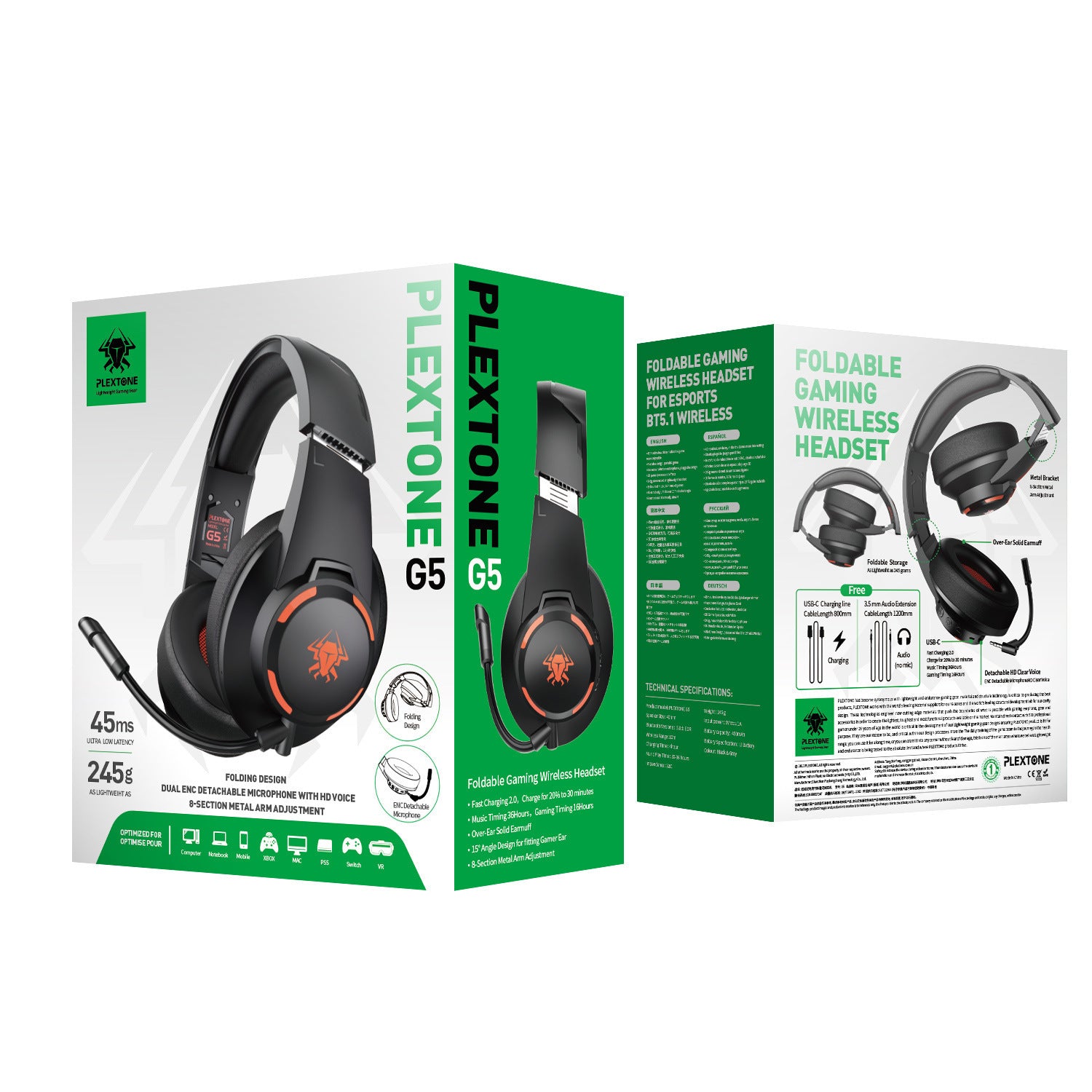 Trådlös bluetooth subwoofer sports gaming headset