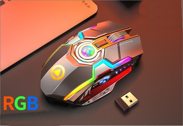 Color trådlös gaming rgb rechargeable mute button mouse
