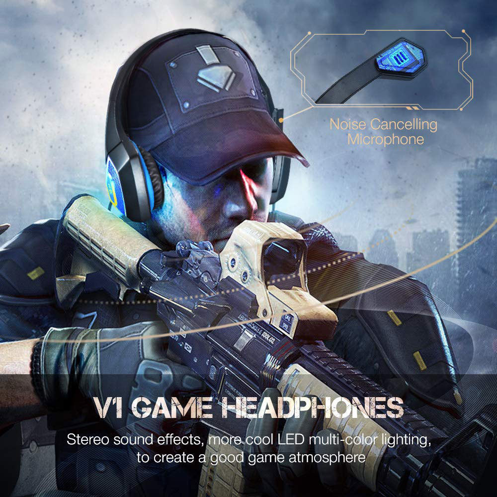 Gaming headset rgb lighted trådbunden headset