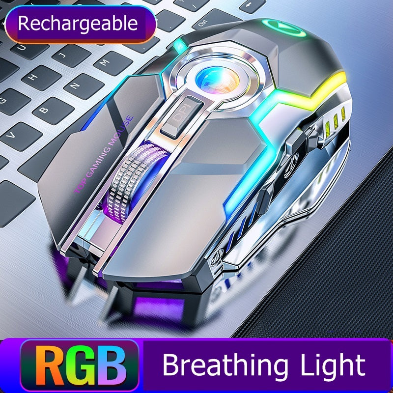 Color trådlös gaming rgb rechargeable mute button mouse