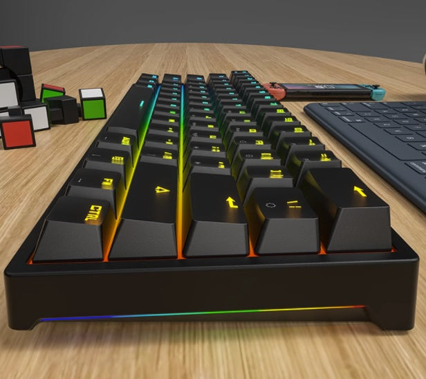 61 key pluggable mechanical keyboard rgb light effect computer keyboard