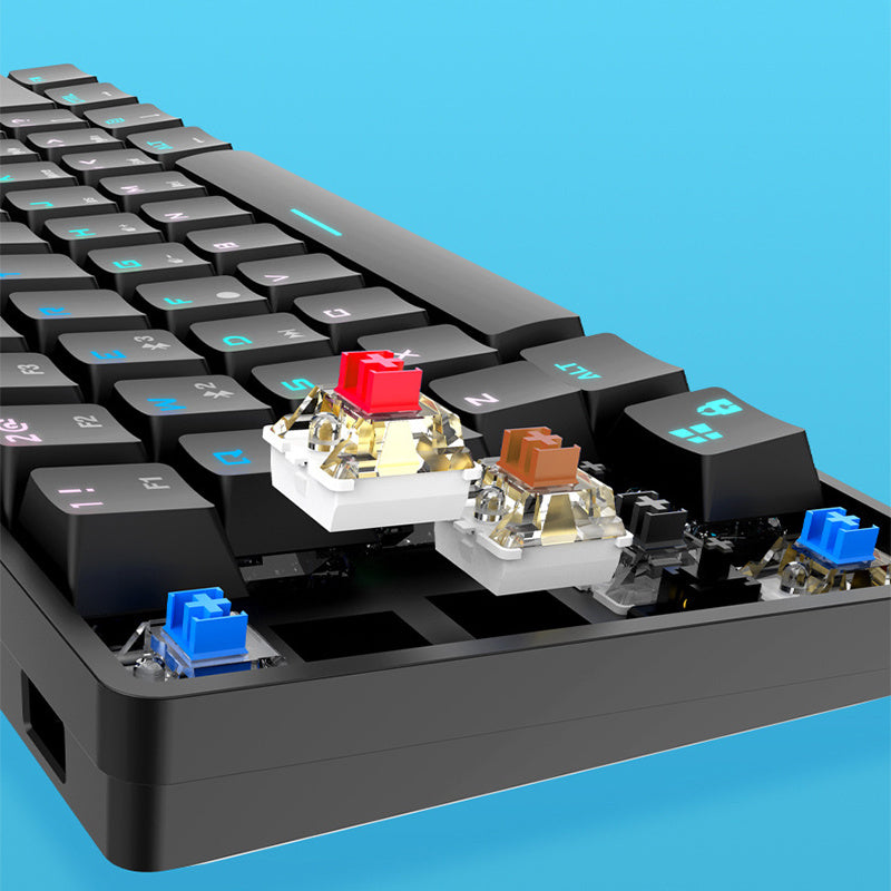 Trådlös bluetooth keyboard colorful pbt keycaps mechanical keyboard