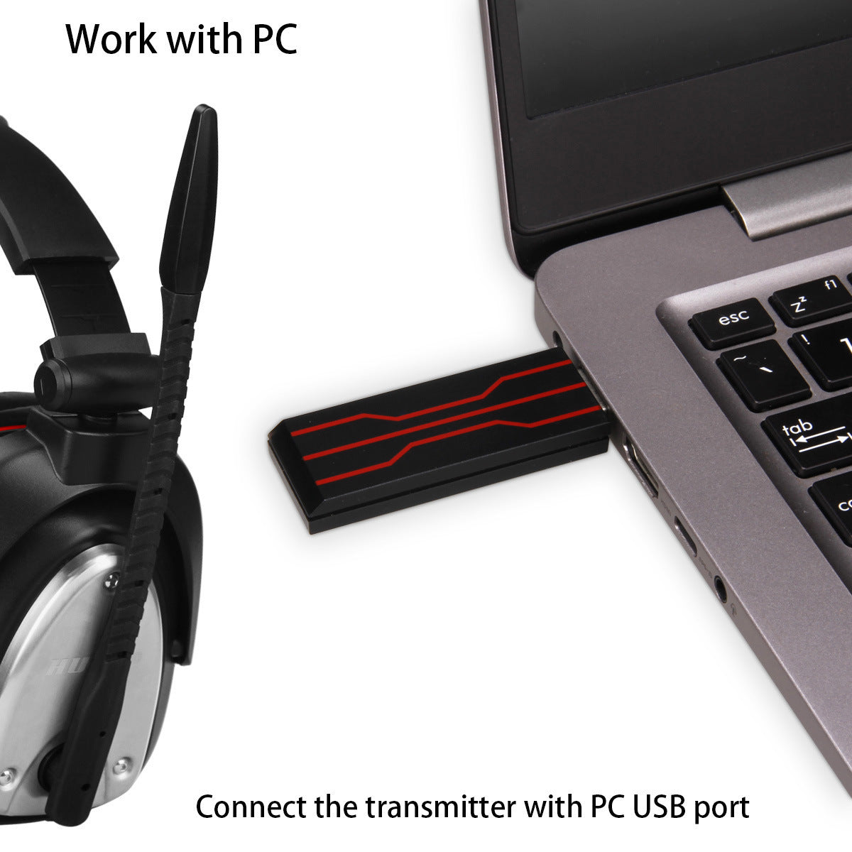 Huhd trådlös gaming headset