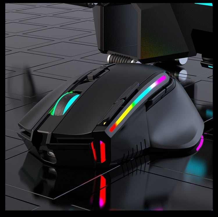 Rechargeable trådlös gaming mouse e sports rgb colorful