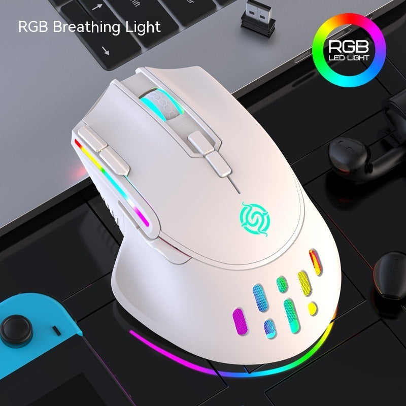 Rechargeable trådlös gaming mouse e sports rgb colorful