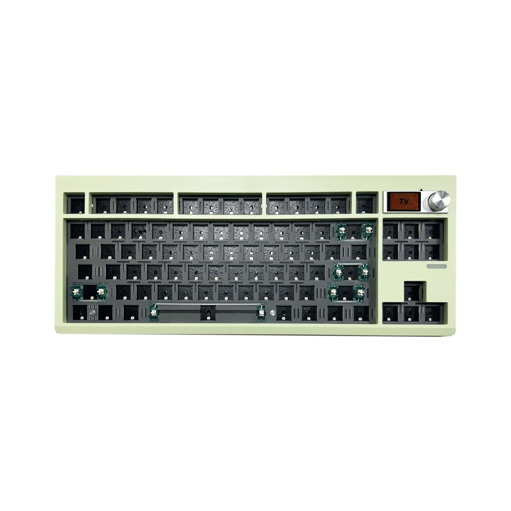 Diy mechanical keyboard kit with knob supports hot swap rgb backlight