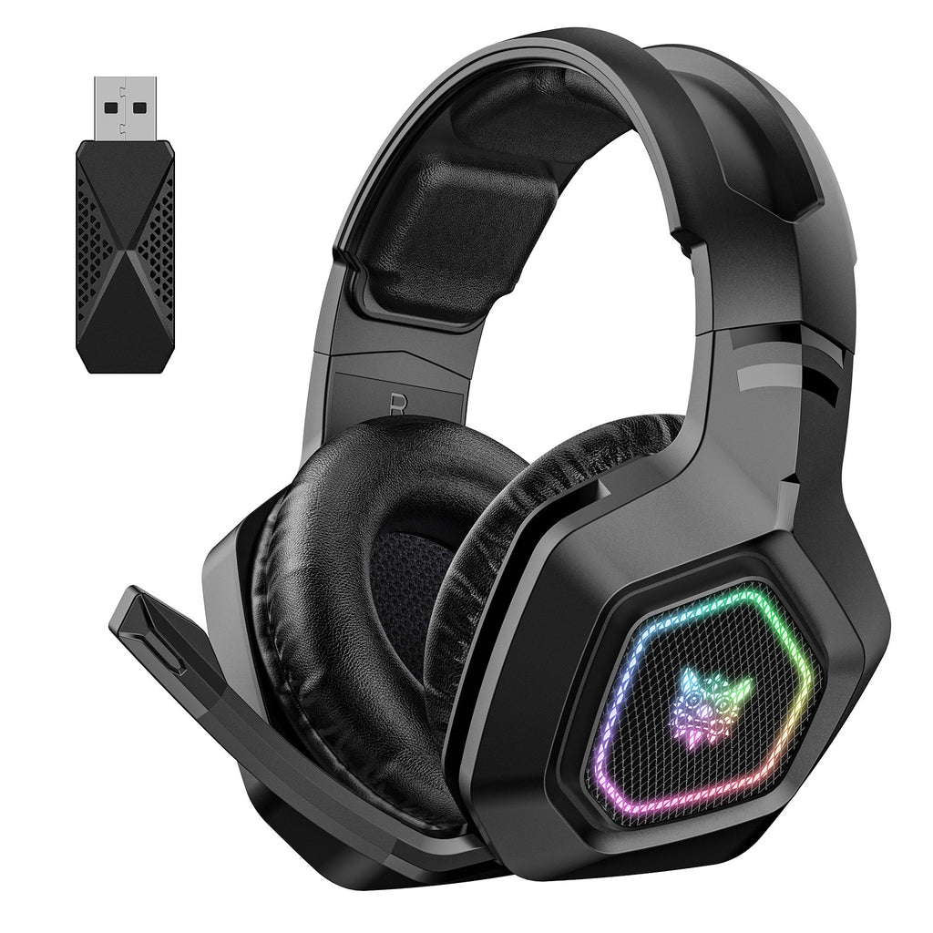 Trådlös gaming headset wearing bluetooth 24g headset rgb luminous headphones