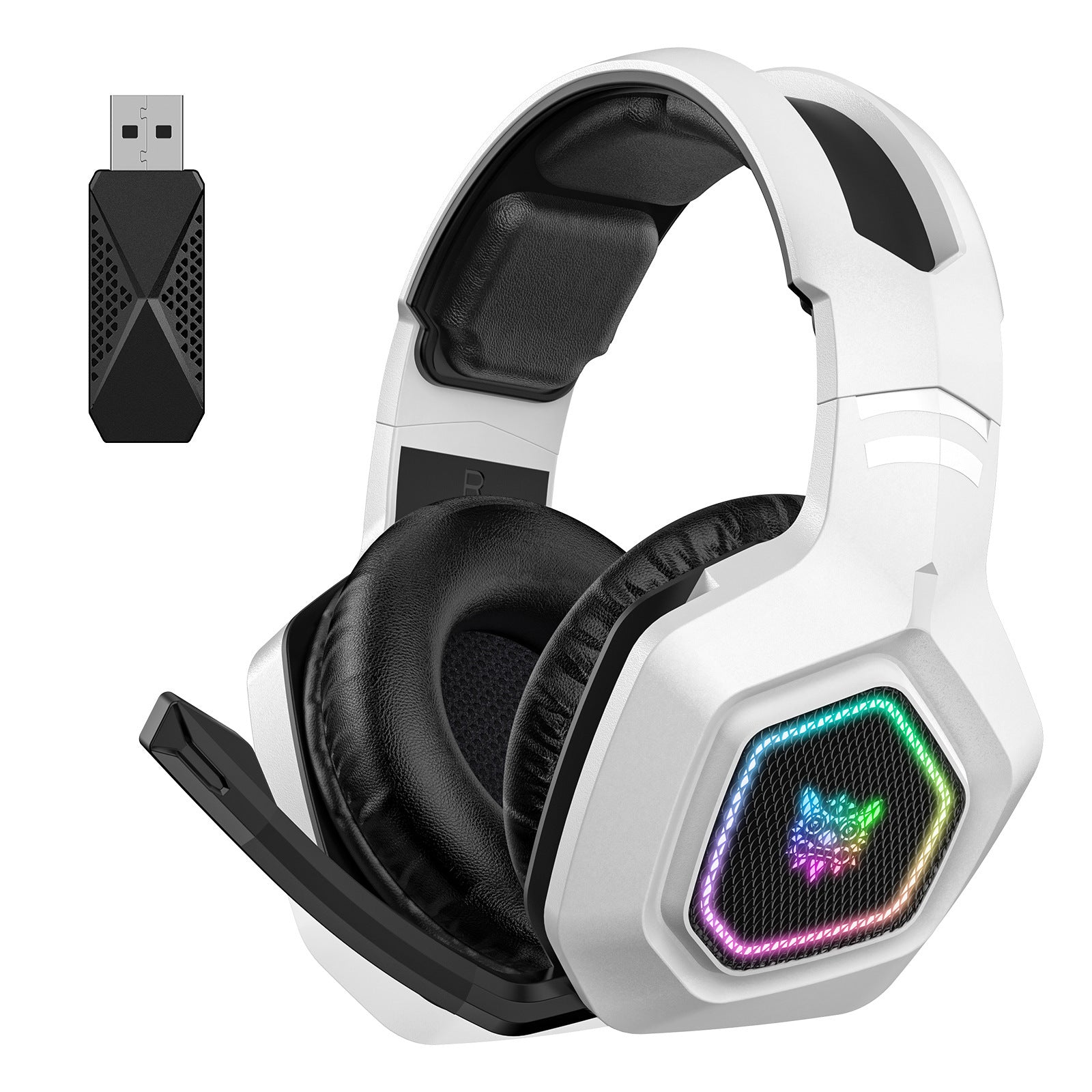 Trådlös gaming headset wearing bluetooth 24g headset rgb luminous headphones
