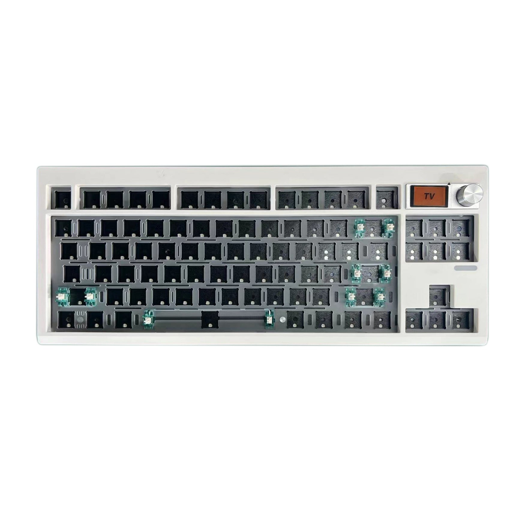 Diy mechanical keyboard kit with knob supports hot swap rgb backlight