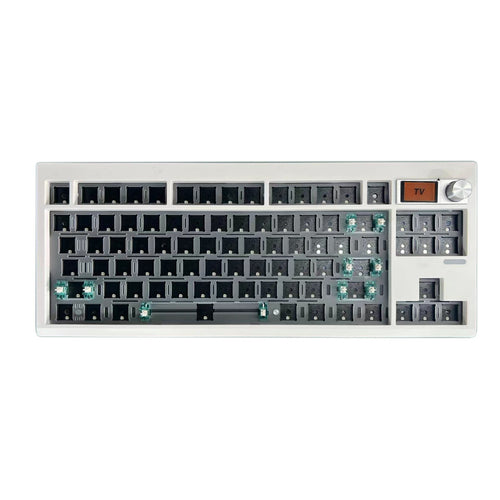 Diy mechanical keyboard kit with knob supports hot swap rgb backlight