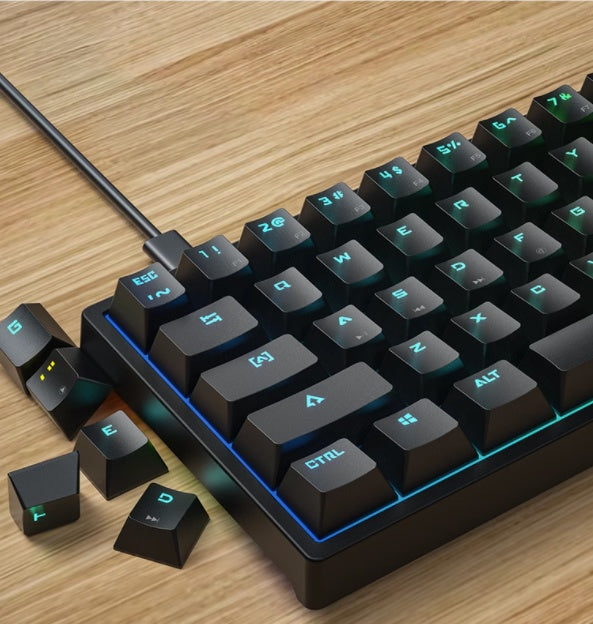 61 key pluggable mechanical keyboard rgb light effect computer keyboard