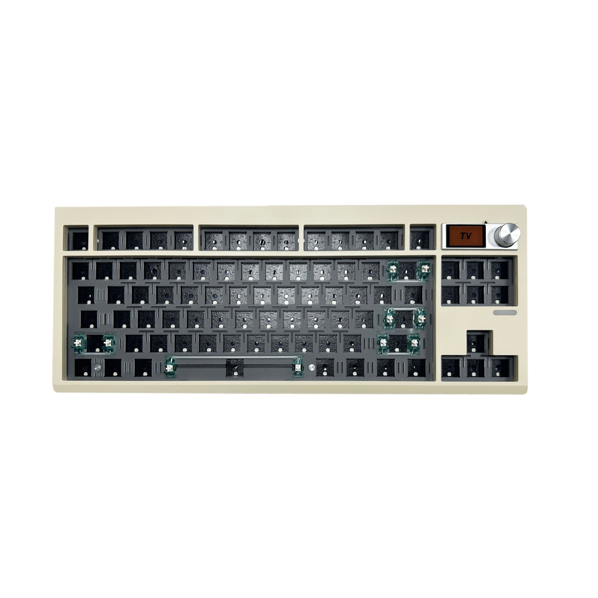 Diy mechanical keyboard kit with knob supports hot swap rgb backlight